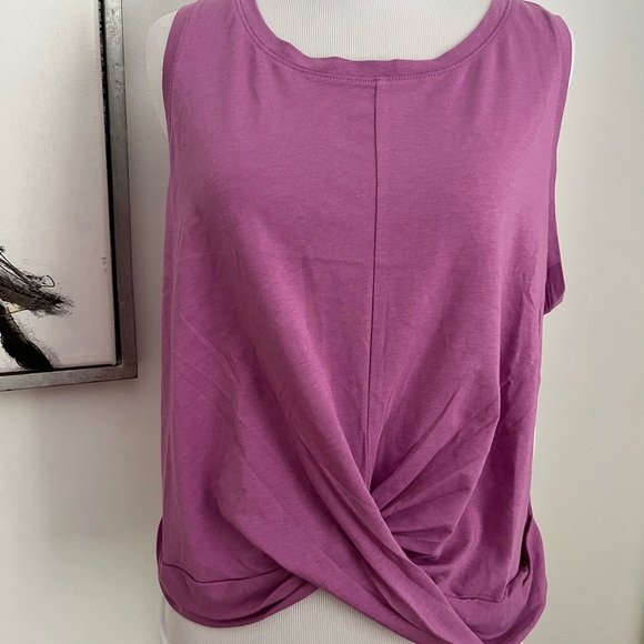 NWT Core10 Amazon Essentials Sleeveless Twisted Front Mauve Top Plus Size 1X - Picture 2 of 10